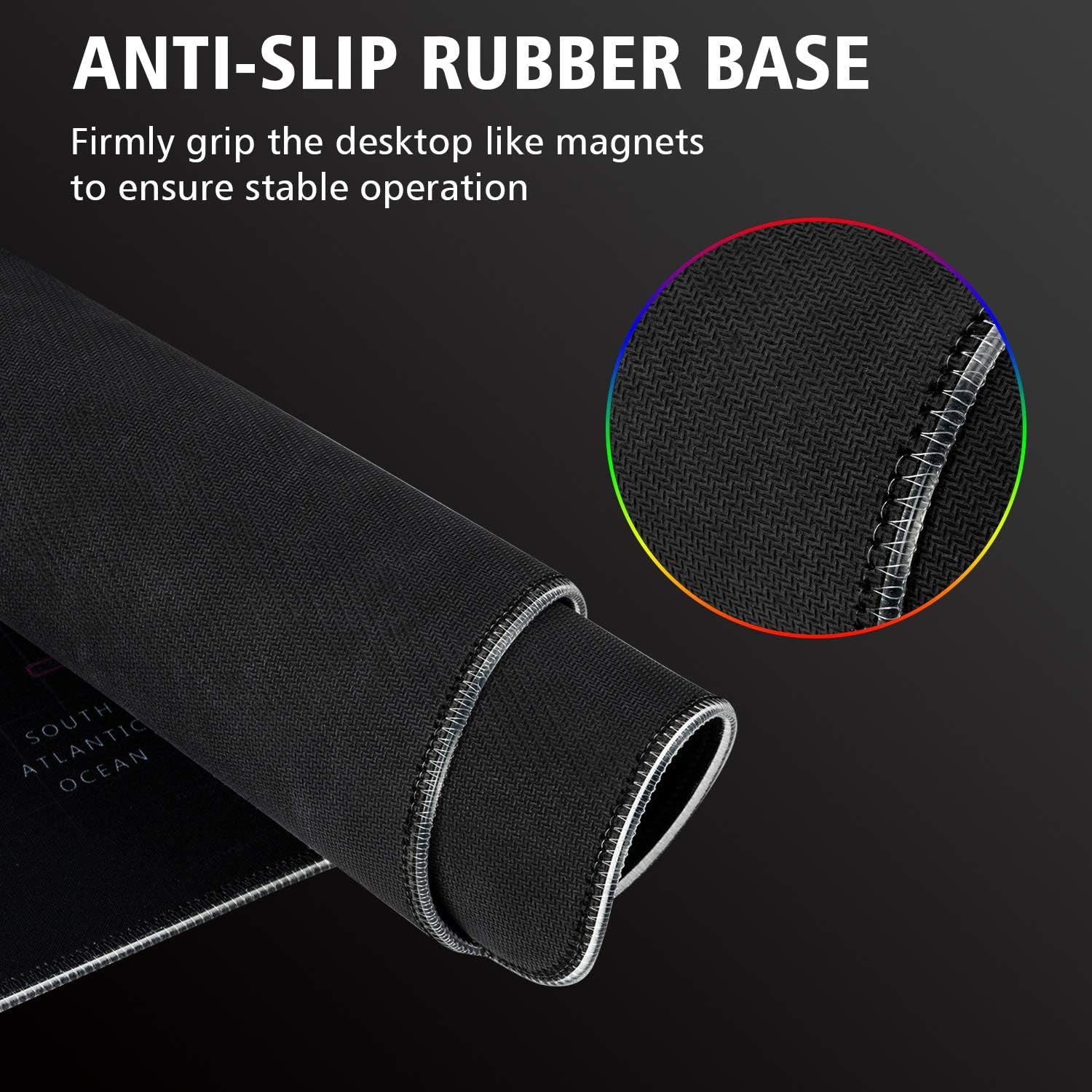 Illuminate Your Workspace with the RGB Gaming Mouse Pad - Ultra Bright LED Light & Soft Large Extended Design with 12 Stunning Rainbow Modes - Perfect for Gaming and Office Use, 31.5 x 12 Inches (World Map)