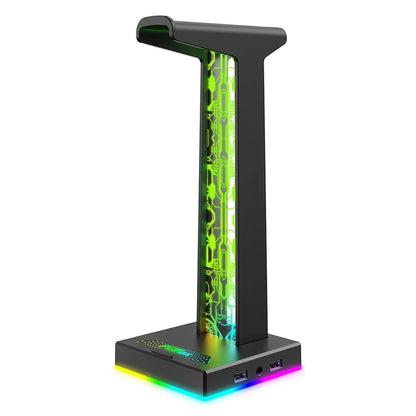 Illuminate Your Gaming Setup with the RGB Game Controller Stand – 10 Stunning Lighting Effects & Dual USB Charging Ports for PS5