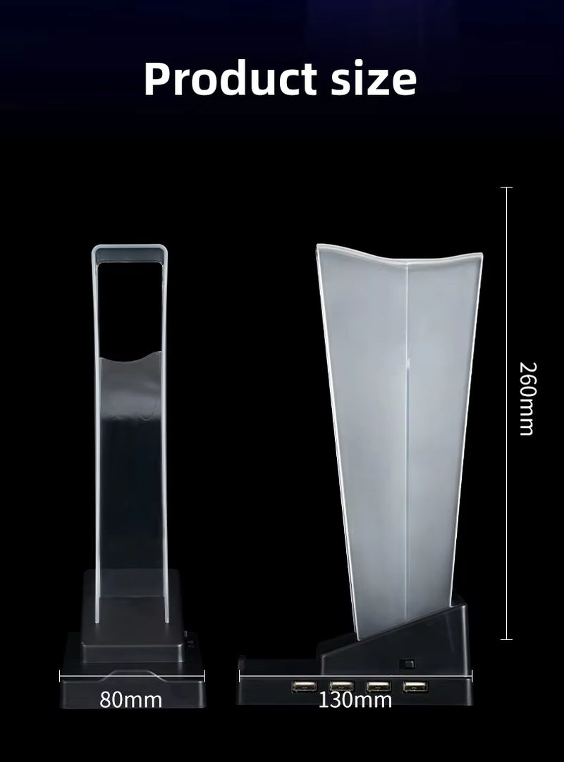 ITLY A12 Rgb-Illuminated Transparent Gaming Headset Stand with LED Display, Phone Holder & Organizer Headphone Stand