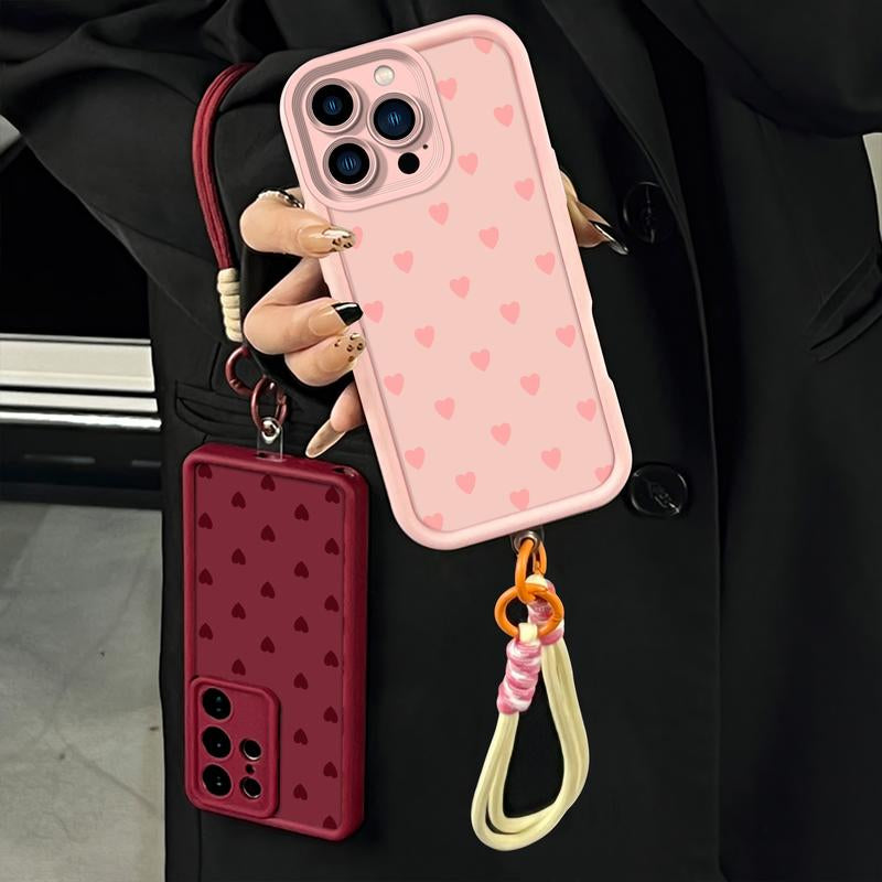 Stylish Heart Pattern Phone Case for iPhone and Samsung - Ultimate Shockproof Protection for Your Device