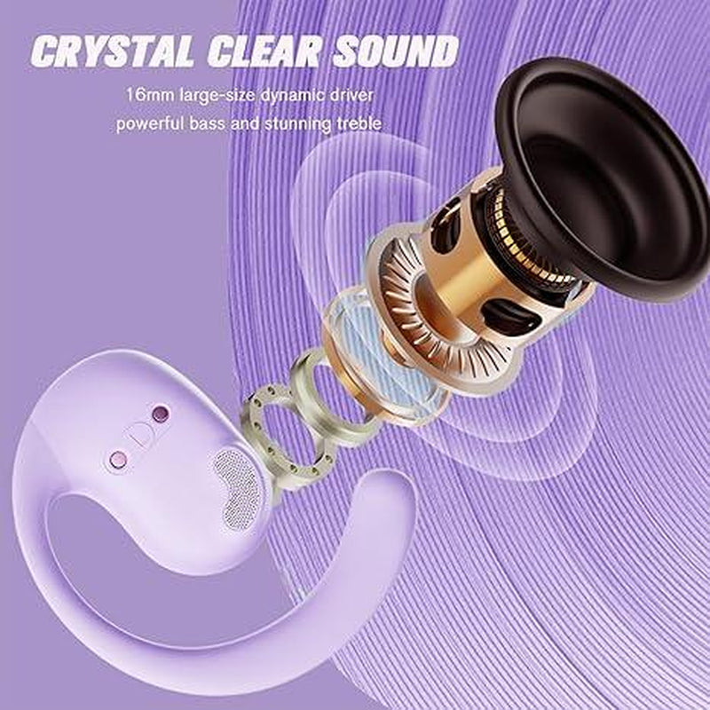 KRUNCHE Wireless Headphones Open Ear Headphones New Favorite over Ear Bluetooth Bluetooth for Easy,Living Hear More, Hurt Less