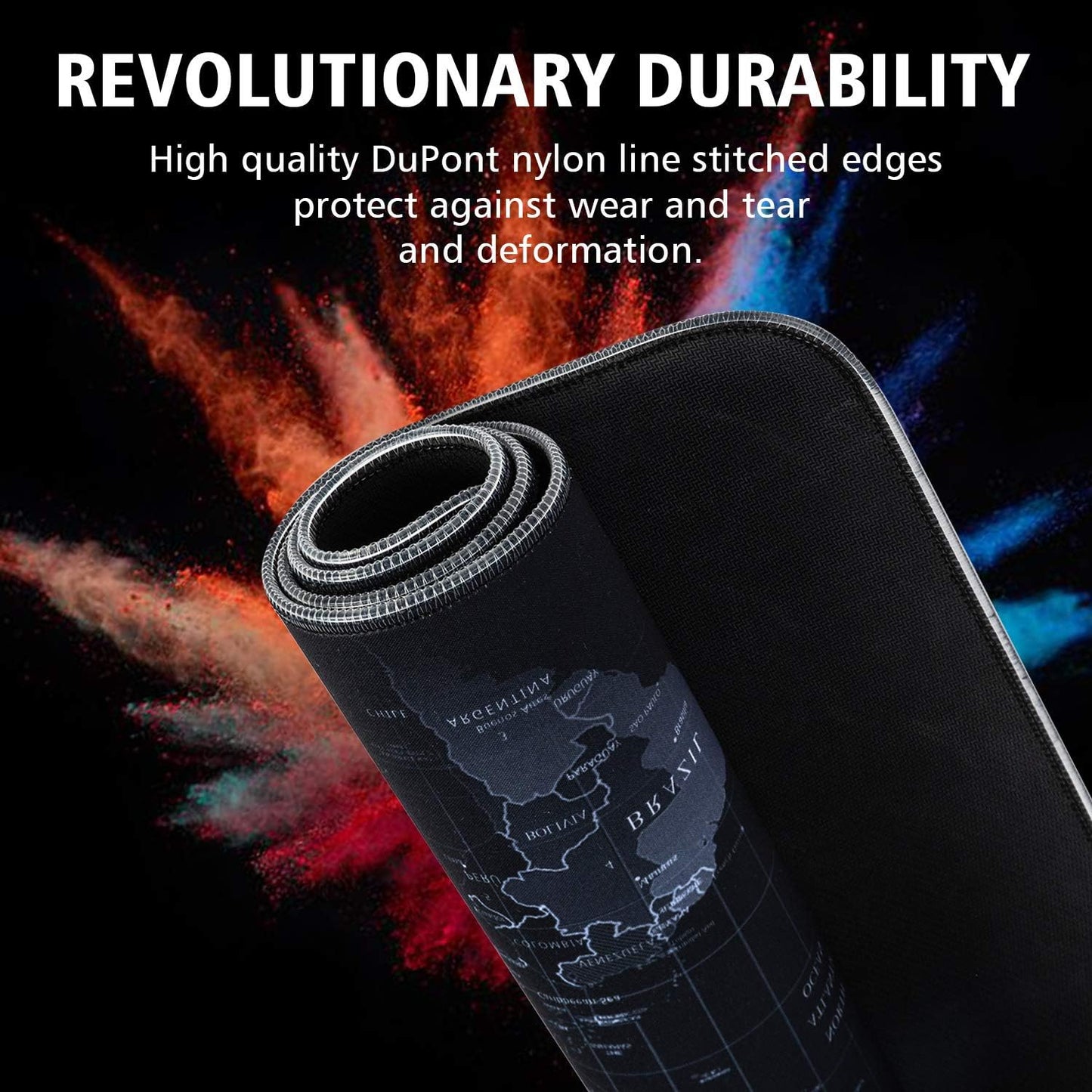 Illuminate Your Workspace with the RGB Gaming Mouse Pad - Ultra Bright LED Light & Soft Large Extended Design with 12 Stunning Rainbow Modes - Perfect for Gaming and Office Use, 31.5 x 12 Inches (World Map)