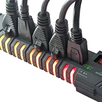 Elevate Your Gaming Setup with the 6 Ft. 6-Outlet RGB Surge Protector - Includes USB-A & USB-C Ports