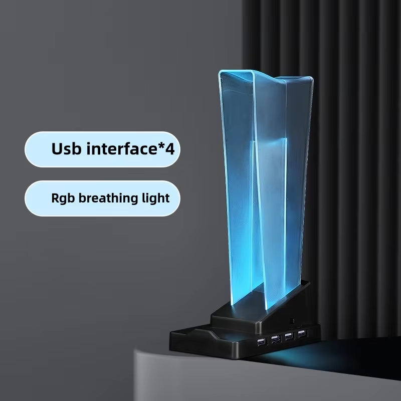 ITLY A12 Rgb-Illuminated Transparent Gaming Headset Stand with LED Display, Phone Holder & Organizer Headphone Stand