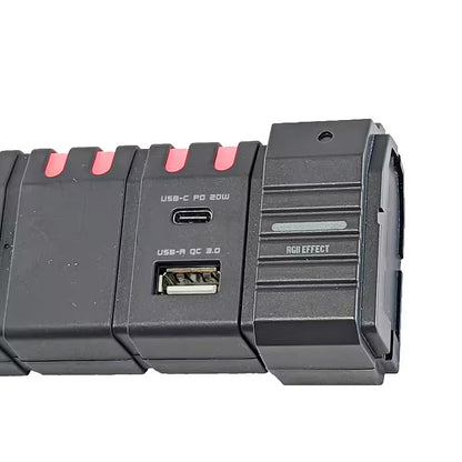 Elevate Your Gaming Setup with the 6 Ft. 6-Outlet RGB Surge Protector - Includes USB-A & USB-C Ports