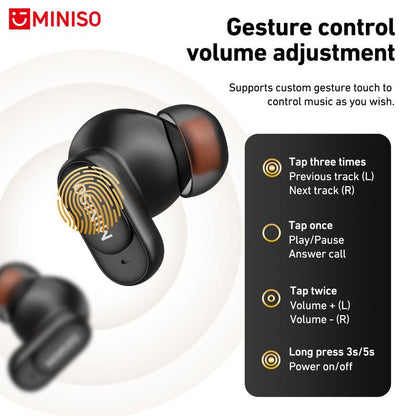 Experience Superior Sound with MINISO MS105 Wireless Bluetooth 6.0 Earbuds - Perfect for Office, Sports, and Gaming!