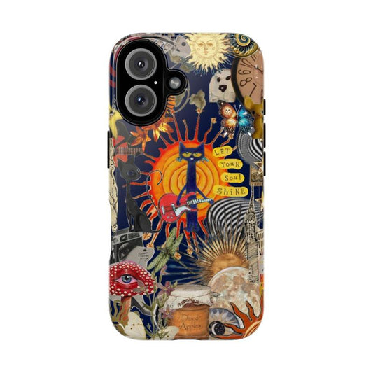 Petee the Cat Tough Phone Case with Trendy Artistic UV Printed Designs Lightweight Slim Shockproof TPU Lining Durable Polycarbonate Shell Protective Casing Cover