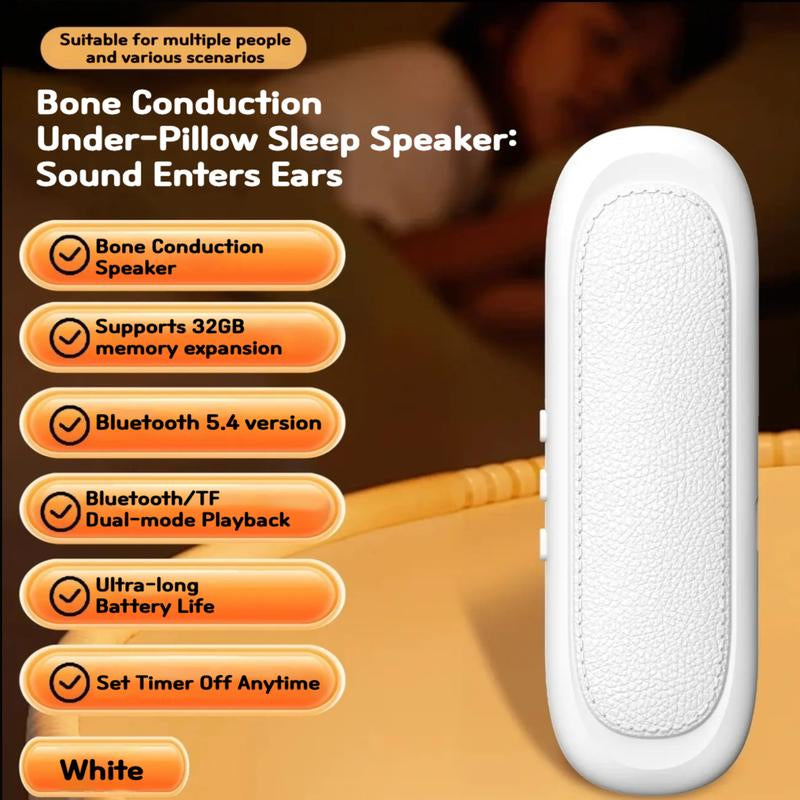 Experience Blissful Sleep with Bluetooth Under Pillow Speakers - Bone Conduction & 3D White Noise Technology